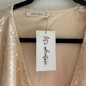 Champagne sequin colored dress. New with tags, size large